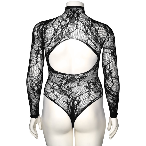 NORTIE Riga Sort Bundløs Blonde Bodystocking Plus Size Produktbillede 6