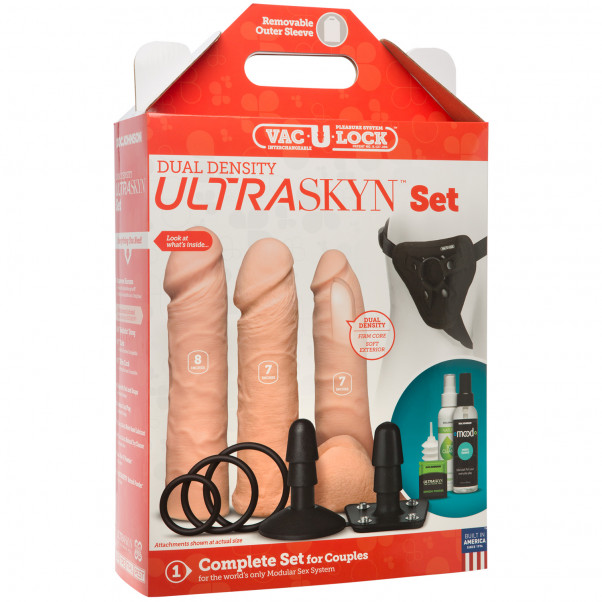 Vac-U-Lock Dual Density Strap-On Ultraskyn Sæt  6