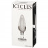 Icicles No 26 Glas Buttplug Klar billede af emballagen 90