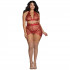 Dreamgirl Delicate Floral BH Sæt Plus Size produkt på model 1