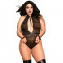 Dreamgirl Queen Size Mesh Teddy med Håndledsmanchetter  1