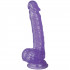 Baseks Glitter Lilla Dildo Med Kugler 21,5 cm Produktbillede 1