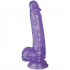 Baseks Glitter Lilla Dildo Med Kugler 21,5 cm Produktbillede 3