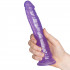Baseks Lilla Glitter Dildo 20,5 cm Produktbillede med hånd 50