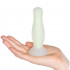 Baseks Glow in the Dark Gul Medium Anal Dildo Produktbillede med hånd 50