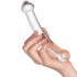 Sinful Glas Dobbelt Dildo 21 cm Produktbillede med hånd 50