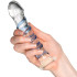 ToyJoy G-spot Gemstone Glas Dildo 18 cm Produktbillede med hånd 50