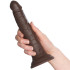 King Cock Elite Dual Density Brun Silikone Dildo 21 cm Produktbillede med hånd 50