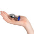 Sinful Blue Jewel Medium Stål Butt Plug Produktbillede med hånd 51