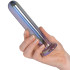 Sinful Blue Pillar Glas Dildo 15,5 cm Produktbillede med hånd 50
