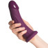 Tantus Adam Super Soft Silikone Dildo 19,3 cm Produktbillede med hånd 50