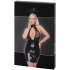 Noir Handmade Wetlook Kjole med Krave og Åben Front Plus Size Emballagebillede 90
