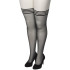 NORTIE Black Arrows Selvsiddende Strømper med Søm Plus Size Produktbillede 6