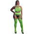 Ouch! Glow in The Dark Neon Grøn Crop Top med Strømper Plus Size Produktbillede 1
