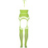 Ouch! Glow in The Dark Neon Grøn Crop Top med Strømper Plus Size Produktbillede 4