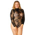 NORTIE Riga Sort Bundløs Blonde Bodystocking Plus Size Produktbillede 1
