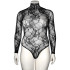 NORTIE Riga Sort Bundløs Blonde Bodystocking Plus Size Produktbillede 4