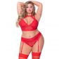 Seven til Midnight Halterneck BH Sæt Plus Size Rød  1