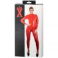 Late X Latex Catsuit med Lange Ærmer Rød  100