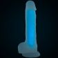 Baseks Glow in the Dark Blå Dildo 21,5 cm Produktbillede 5