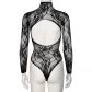 Nortie Riga Sort Blonde Bundløs Bodystocking Produktbillede 8