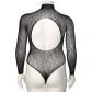 Nortie Oda Sort Leopard Bundløs Bodystocking Plus Size Produktbillede 8