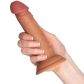 King Cock Elite Dual Density Silikone Dildo 18 cm Produktbillede med hånd 50