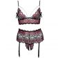 Cottelli Curves Bundløs Rød Blonde Peek-a-Boo BH Sæt Plus Size Produktbillede 3