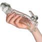 You2Toys Crystal Clear Penis Sleeve med Vibrerende Kaninører Produktbillede med hånd 50