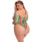 Pink Lipstick Multifarvet Langærmet Bodysuit Plus Size Produktbillede 2
