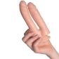 Willie City Realistik Dobbelt Dildo 18 cm Produktbillede med hånd 51