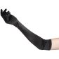 baseks Lange Sorte Satin Handsker Produktbillede med hånd 1