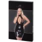Noir Handmade Wetlook Kjole med Krave og Åben Front Plus Size Emballagebillede 90