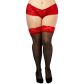 NORTIE Wilderness Selvsiddende Strømper med Rød Blondekant Plus Size Produktbillede 2