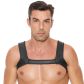 Ouch! Puppy Play Sort Harness til Brystet i Neopren Produktbillede på model 1