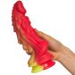 Fantasm Tales Rød Drage Silikone Dildo 22 cm Produktbillede med hånd 50