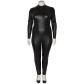 NORTIE Fetish Wetlook Bundløst Catsuit Plus Size Produktbillede 5