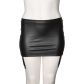 NORTIE Fetish Wetlook Nederdel med Strømpestropper Plus Size Produktbillede 4