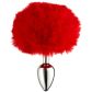 Alive BDSM Line Fluffy Rød Metal Butt Plug S Produktbillede 1
