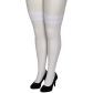 NORTIE Sage Hvide Selvsiddende Strømper med Blondekant og Søm Plus Size Produktbillede 5