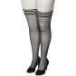 NORTIE Black Arrows Selvsiddende Strømper med Søm Plus Size Produktbillede 6
