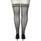 NORTIE Black Arrows Selvsiddende Strømper med Søm Plus Size Produktbillede 7